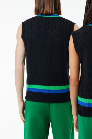 Pull classic fit sans manches en laine - Noir