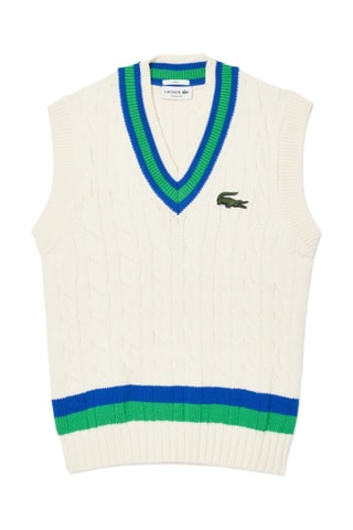 Pull classic fit sans manches en laine - Ecru