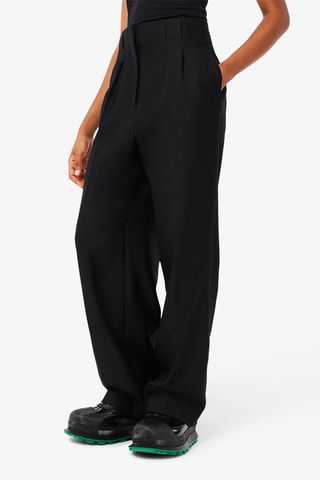 Pantalon straight en laine - Noir