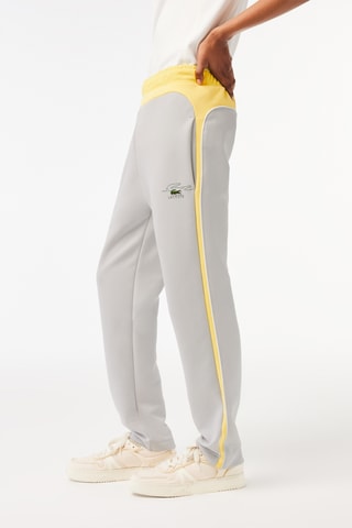 Pantalon de survêtement en coton biologique - Gris clair et jaune