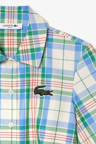 Robe chemise slim - Ecru et ciel