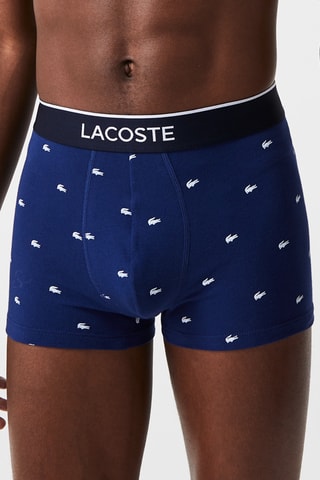 3 boxers - Gris chiné, bleu marine et rouge