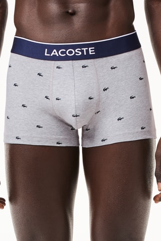 3 boxers - Gris chiné, bleu marine et rouge