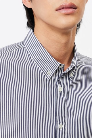 Chemise regular - Blanc et bleu marine
