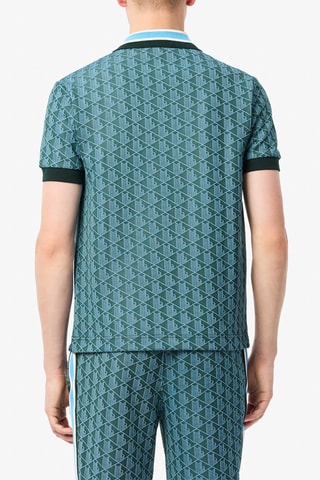 Polo classic fit en coton biologique - Vert foncé et ciel