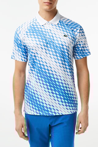 Polo regular Lacoste Tennis x Novak Djokovic - Blanc et bleu pétrole