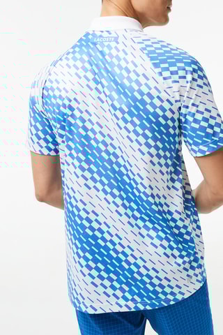 Polo regular Lacoste Tennis x Novak Djokovic - Blanc et bleu pétrole