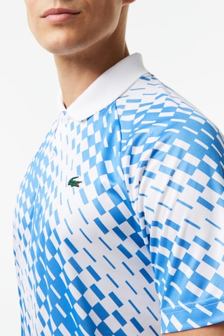 Polo regular Lacoste Tennis x Novak Djokovic - Blanc et bleu pétrole