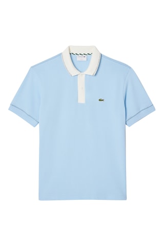 Polo classic fit en coton biologique - Ciel et blanc