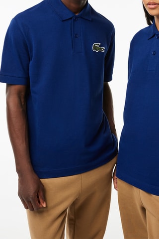 Polo loose en coton biologique - Bleu marine