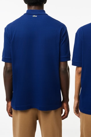 Polo loose en coton biologique - Bleu marine