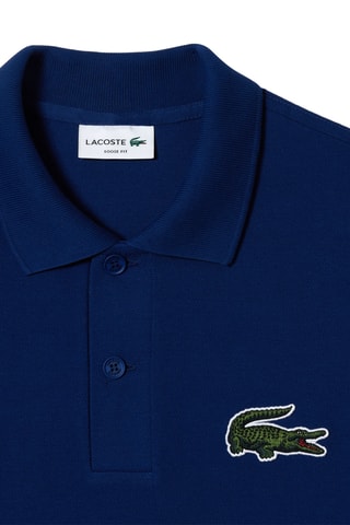 Polo loose en coton biologique - Bleu marine