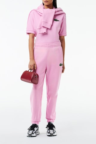 Polo loose en coton biologique - Rose et vert