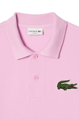 Polo loose en coton biologique - Rose et vert