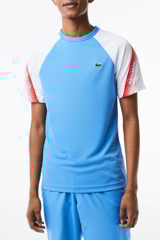 T-shirt regular ultra-dry Lacoste Tennis - Bleu et blanc