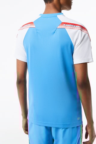 T-shirt regular ultra-dry Lacoste Tennis - Bleu et blanc