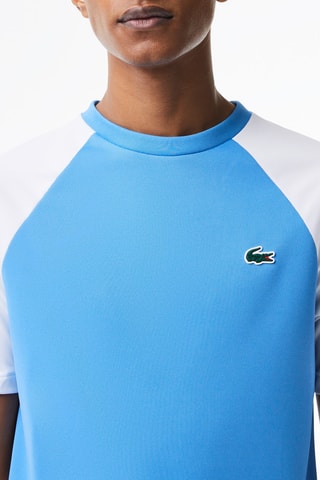 T-shirt regular ultra-dry Lacoste Tennis - Bleu et blanc