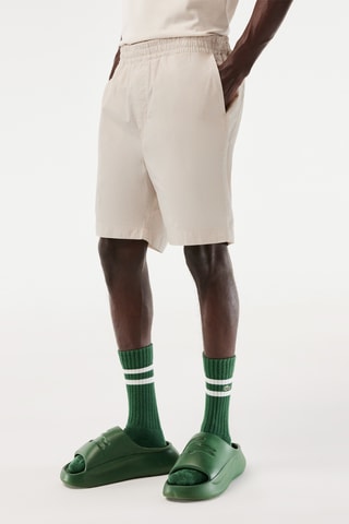 Short relaxed en coton biologique - Beige