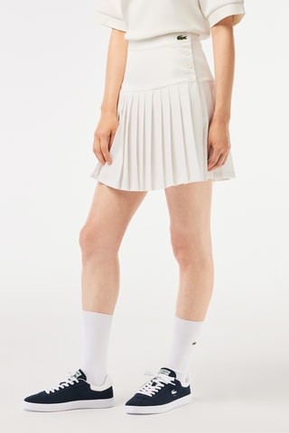 Jupe plissée taille haute - Blanc