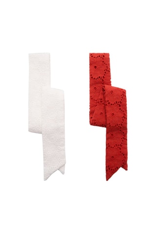 2 foulards brodés - Rouge