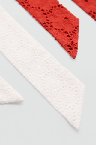 2 foulards brodés - Rouge