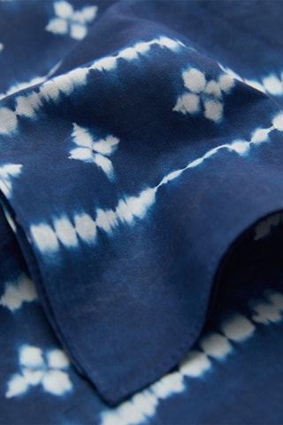 Foulard imprimé coton - Bleu