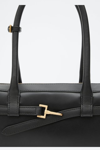 Sac bowling cuir boucle - Noir