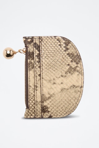 Porte-cartes effet croco - Beige