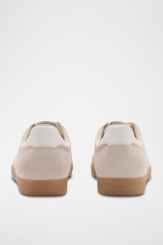 Tennis toile cuir - Beige