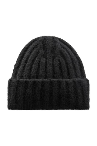 Bonnet en maille côtelée - Noir