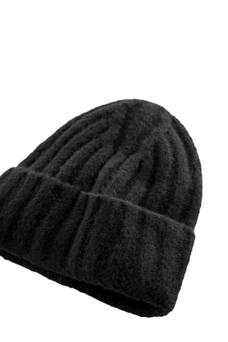 Bonnet en maille côtelée - Noir
