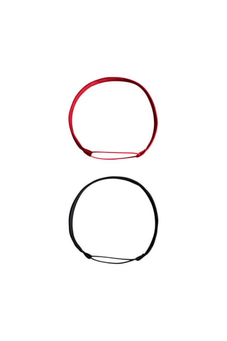 Serre-tête élastique satiné - Noir et rouge