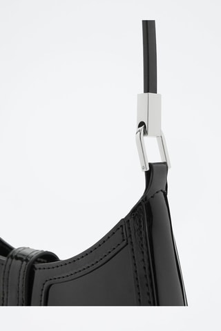 Sac porté épaule effet verni - Noir