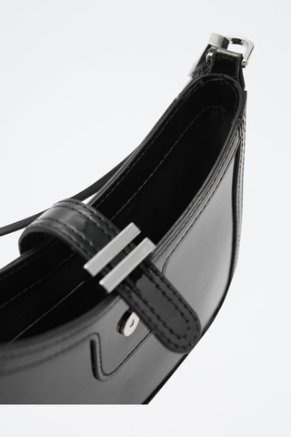 Sac porté épaule effet verni - Noir