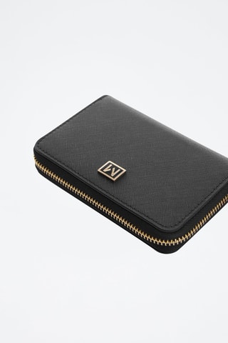 Portefeuille effet saffiano - Noir