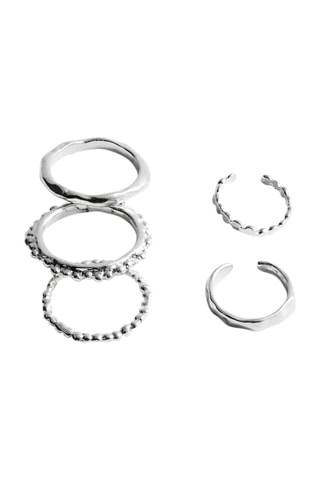 Lot bagues combinées - Argenté