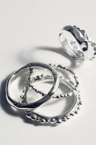 Lot bagues combinées - Argenté