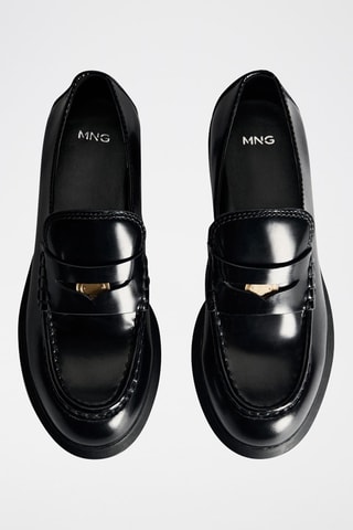 Mocassins cuir détail métallique - Noir