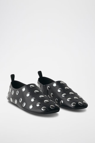 Chaussures cuir cloutées - Noir