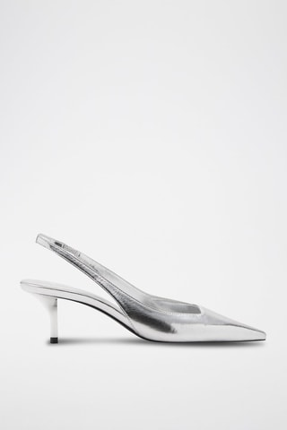 Chaussures métallisées ouvertes à l'arrière - Argenté