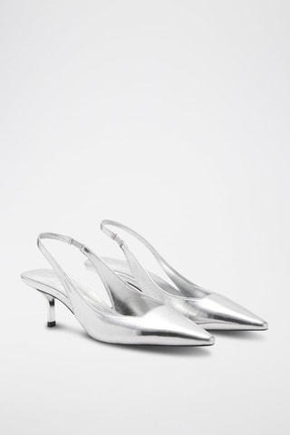 Chaussures métallisées ouvertes à l'arrière - Argenté