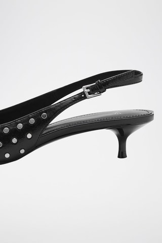 Chaussures cloutées ouvertes à l'arrière - Noir