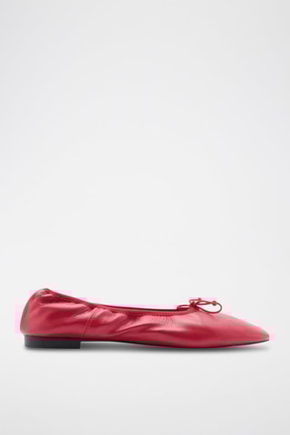 Ballerines cuir noeud - Rouge