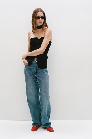 Ballerines cuir noeud - Rouge