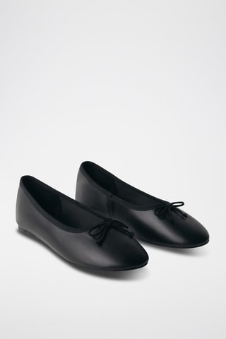Ballerines cuir nœud - Noir