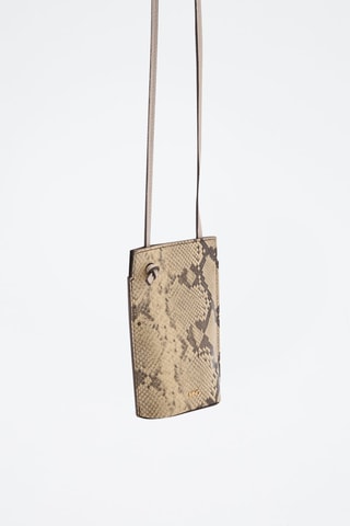 Housse téléphone portable imprimé croco - Beige