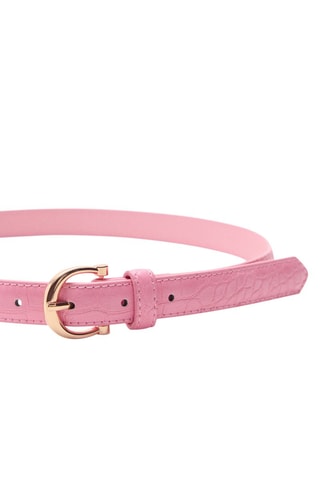 Ceinture effet crocodile - Rose