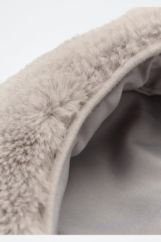 Béret fausse fourrure pompon - Gris