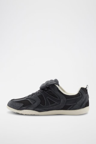 Baskets empiècements cuir - Bleu marine