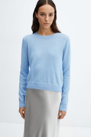 Pull-over maille col rond - Bleu ciel
